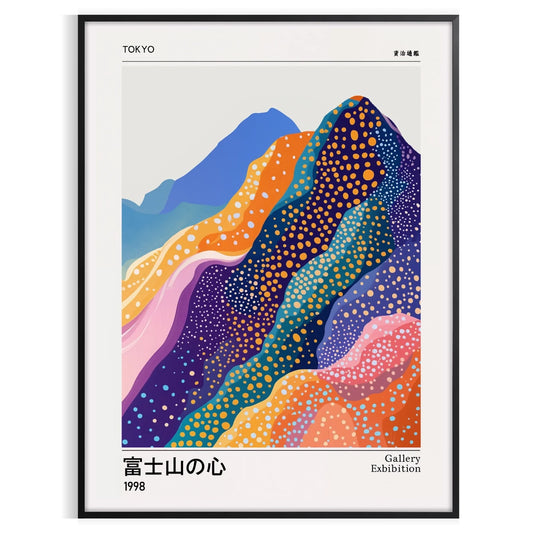 captivating fusion nature art Fuji Spirit Yayoi Kusama 5 poster serene blend white blue masterpiece iconic touch lovers collectors unframed order today