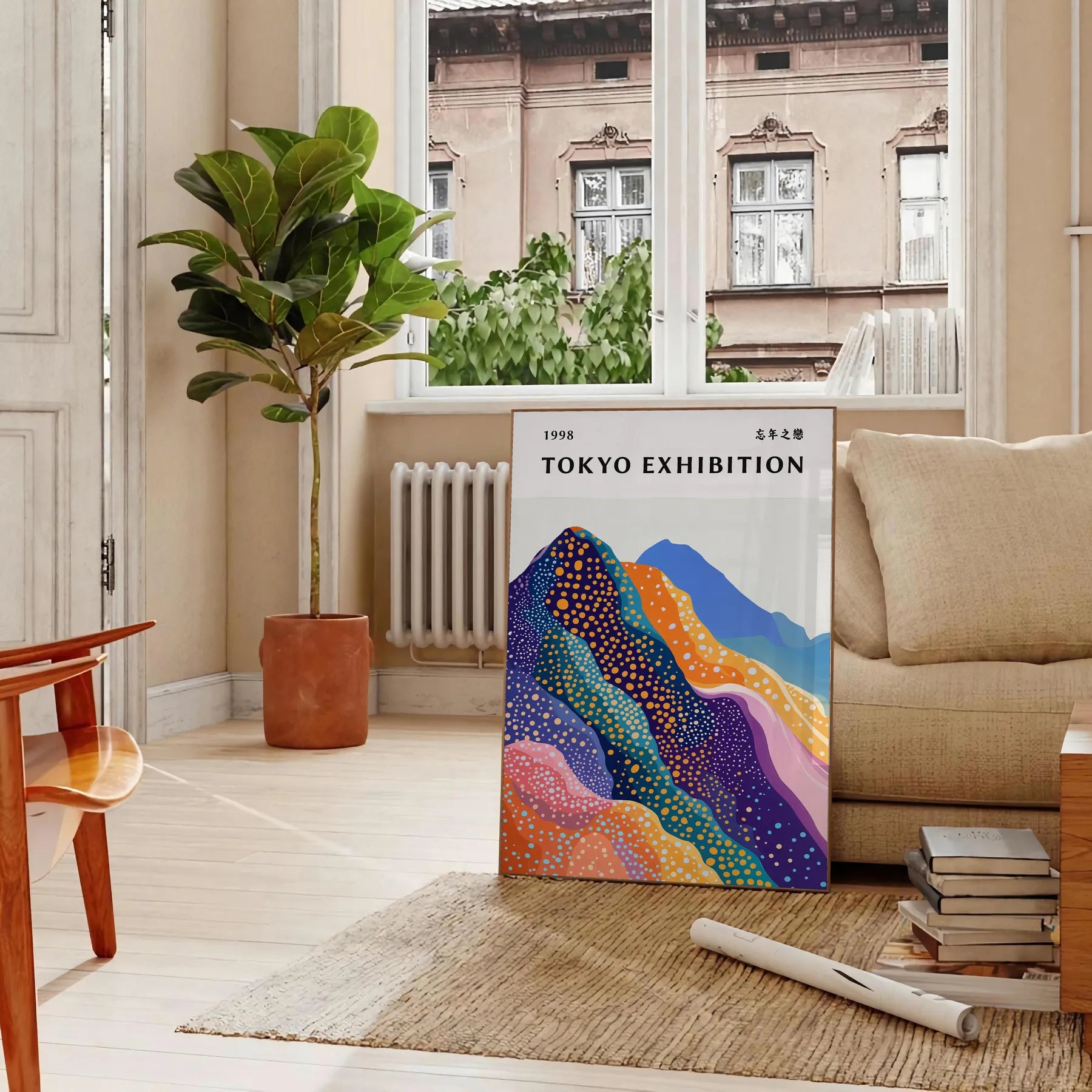 captivating Fuji Yayoi Kusama 11 poster serene hues blue white artistic masterpiece space art lovers collectors A4 cm A0 dimensions