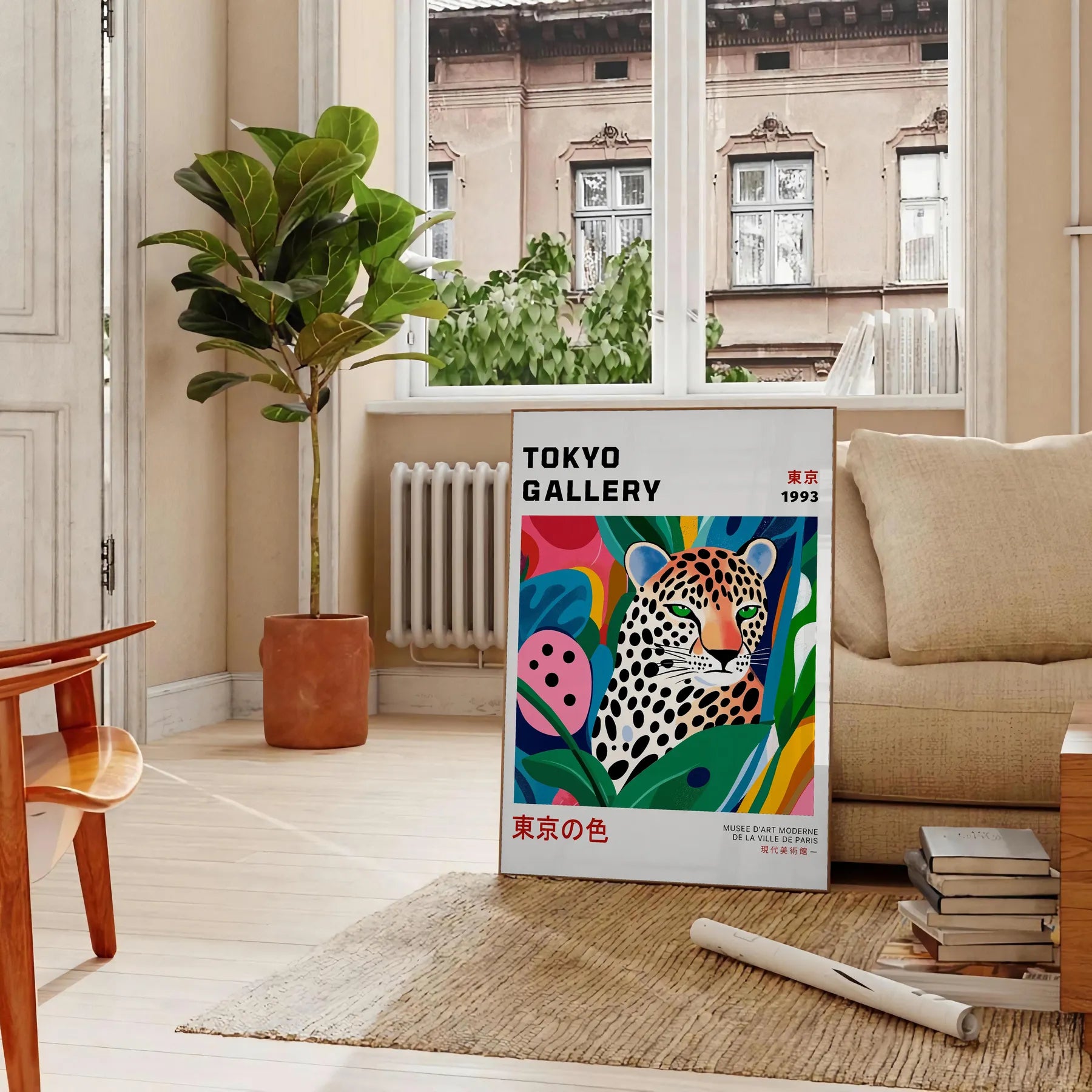 mesmerizing Leopard Yayoi Kusama 4 poster vibrant orange white hues essence modern artistry art enthusiasts interior design aficionados unframed option style