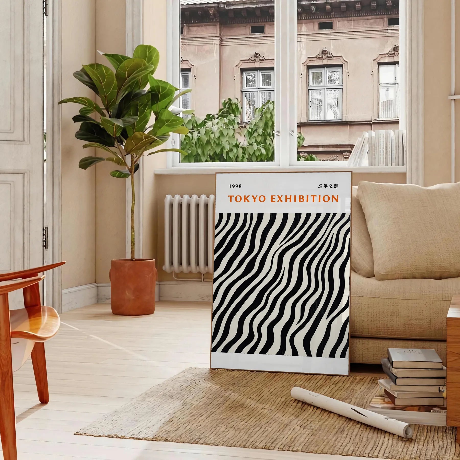 space mesmerizing Japanese Yayoi Kusama poster elegant white black palette iconic style artwork sizes A4 cm A0 art enthusiasts